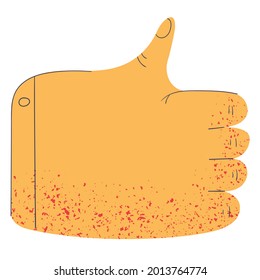 Gesto de dedo arriba de la mano como