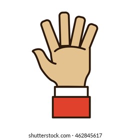 hand finger gesture palm icon. Isolated and flat illustration. Vector graphic
