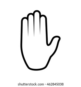 hand finger gesture palm silhouette icon. Isolated and flat illustration. Vector graphic