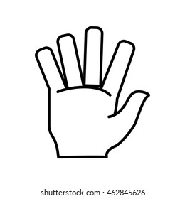 hand finger gesture palm silhouette icon. Isolated and flat illustration. Vector graphic