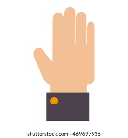 hand finger gesture palm touch open human vector  isolated and flat illustration