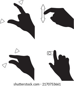 Hand and Finger Gestures and signs for Smartphones and Touch screen