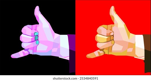 The hand and finger gestures with wpap pop art style (vector graphic illustration)