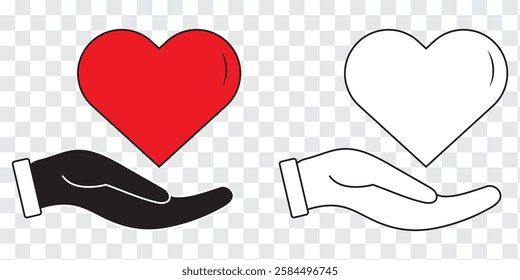 Hand or finger heart icon. Love sign. I love you hand gesture. Variety design icon, with love icon vector illustration.