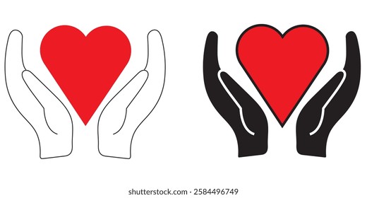 Hand or finger heart icon. Love sign. I love you hand gesture. Variety design icon, with love icon vector illustration.