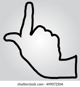 Hand with finger up icon