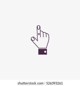 the hand, finger, icon