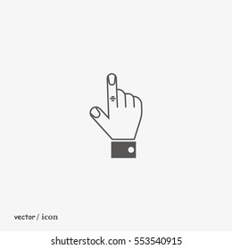 the hand, finger, icon