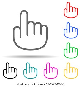 hand with finger index finger multi color style icon. Simple thin line, outline vector of web icons for ui and ux, website or mobile application
