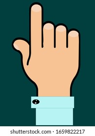 la mano y el dedo indican la decisión correcta