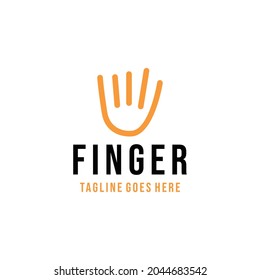 diseño vectorial con logotipo de dedo mano. gráfico de iconos de símbolo digital. emblema de comunicación para empresas y empresas