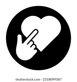hand finger love Icon Logo Community Black Circle White Design