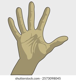 A hand with a finger up and a palm