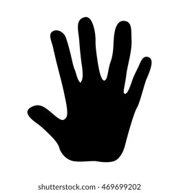 hand finger palm open handshake silhouette gesture vector  isolated illustration