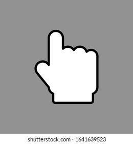 hand finger pointer cursor cartoon icon isolated on grey background. vector illustration 