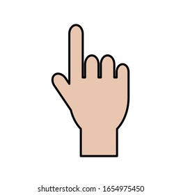 hand finger pointer icon with wrist  isolated on white background. vector illustration