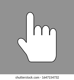hand finger pointer isolated on grey background. vector illustration