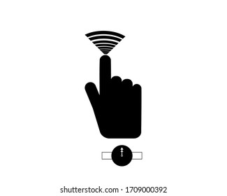 Hand finger pointer and Wristwatch on wrist icon