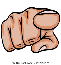 Hand Finger Pointing Cartoon Drawing Vector Illustration