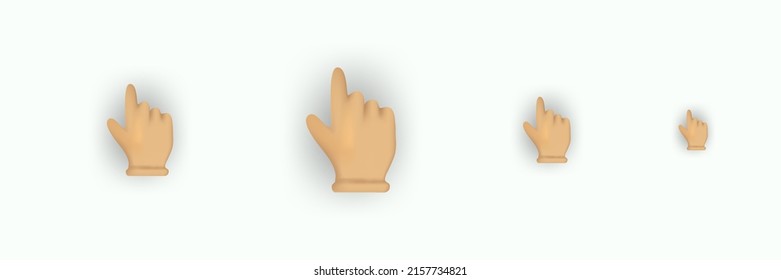 hand with finger pointing, Illustration in 3d style