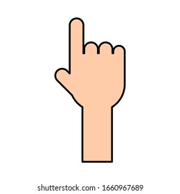 hand finger pointing isolated on white background. vector illustration