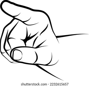 Hand Finger Pointing - Vector Illustration
