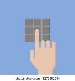 hand finger press button pat; vector illustration
