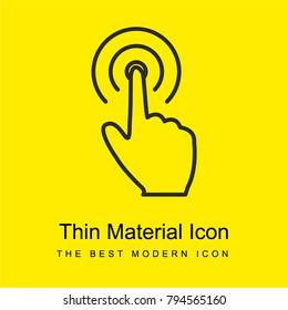 Hand finger pressing a circular ring button bright yellow material minimal icon or logo design