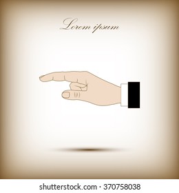 Hand finger, pressing , pointing hand, icon