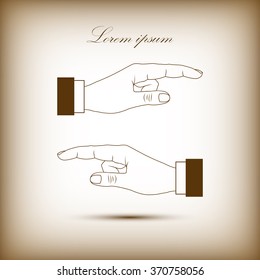 Hand finger, pressing , pointing hand, icon