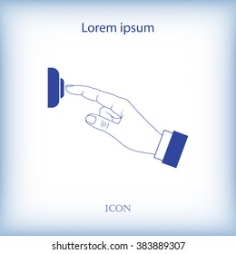 Hand finger, pressing , pointing hand, icon