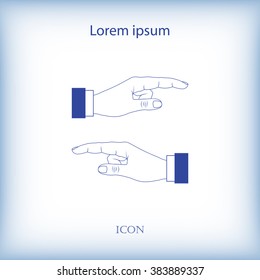 Hand finger, pressing , pointing hand, icon