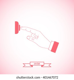 Hand finger, pressing , pointing hand, icon