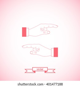 Hand finger, pressing , pointing hand, icon