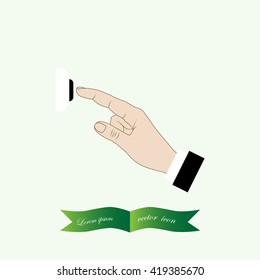 Hand finger, pressing and pointing hand icon