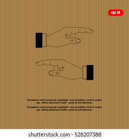 Hand finger, pressing , pointing hand, icon