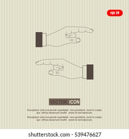 Hand finger, pressing , pointing hand, icon