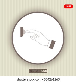 Hand finger, pressing , pointing hand, icon