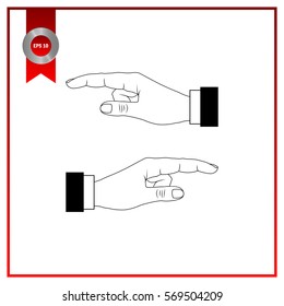 Hand finger, pressing , pointing hand, icon