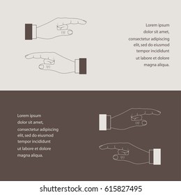 Hand finger, pressing , pointing hand, icon