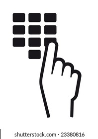 hand and finger pushing button on a keypad