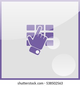 Hand and finger pushing button on a keypad.