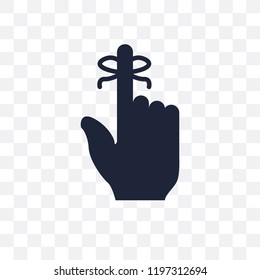 Hand finger with a ribbon transparent icon. Hand finger with a ribbon symbol design from Human Body Parts collection.