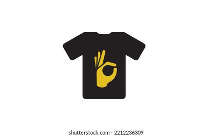 hand with finger show t-shirt - vector design illustration, it can use for label, logo, sign, sticker for printing for the family t-shirt