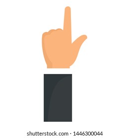Hand finger shows icon. Flat illustration of hand finger shows vector icon for web design