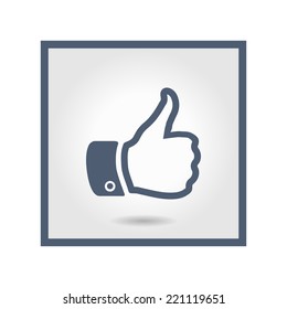 Hand finger up sign. Thumb up symbol. Flat design style. 