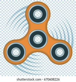 Hand  finger spinner, relaxing stress relief trendy toy and improvement of attention span.  Flat design vector icon and design element set.