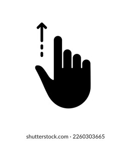  Hand Finger Swipe and Drag Up Silhouette Icon. Gesture Slide Up Glyph Pictogram. Pinch Screen, Rotate on Screen Icon. Isolated Vector Illustration.