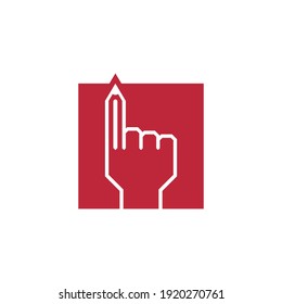 Hand Finger Tip Form Pencil Vector Stock Vector (Royalty Free ...