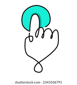 Tecnología continua de una línea Hand Finger Touch